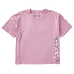 Women's Daisy Vertical Chain Short Sleeve Crusher Boxy Tee