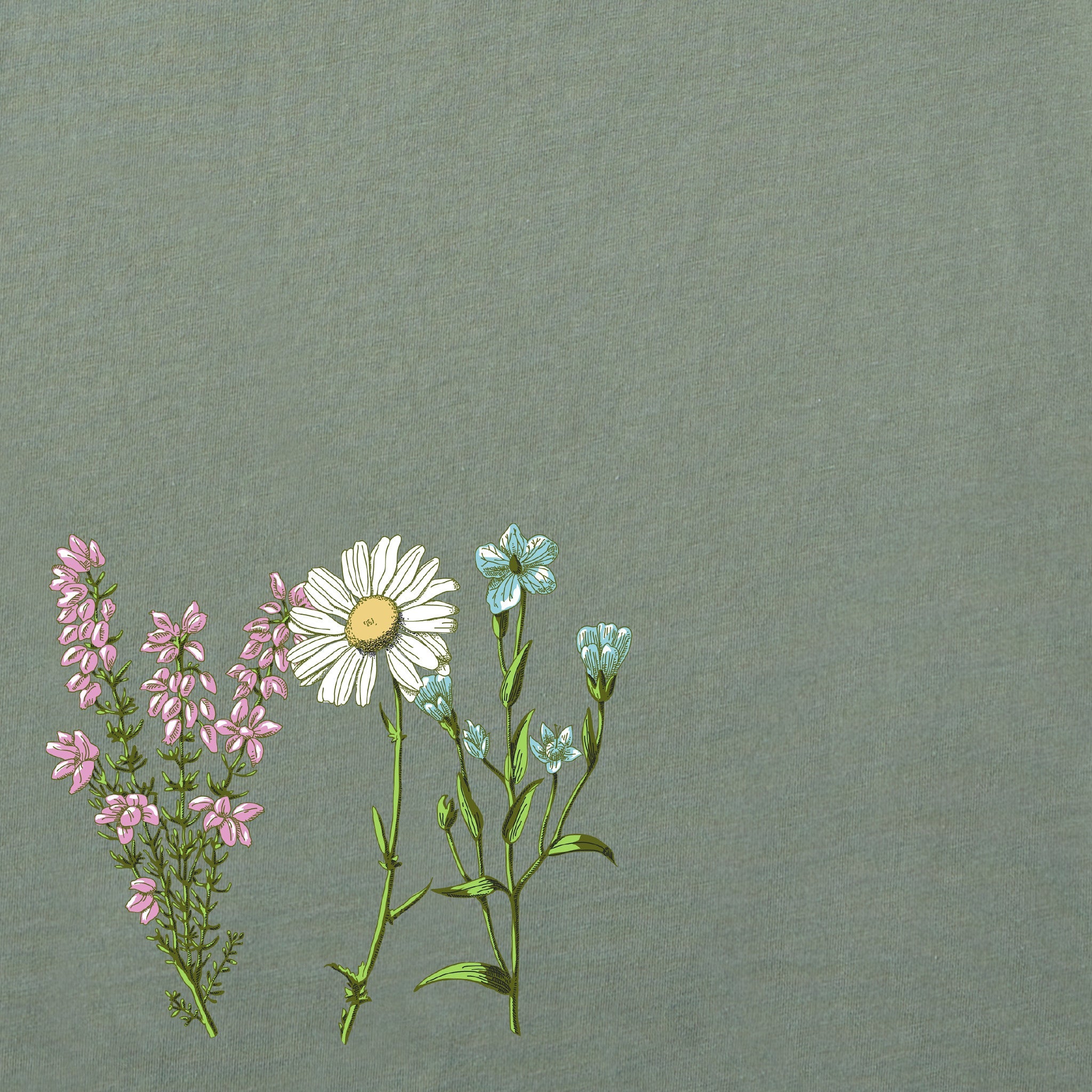 Women's Detailed Wildflower Garden Short Sleeve Crusher Boxy Tee