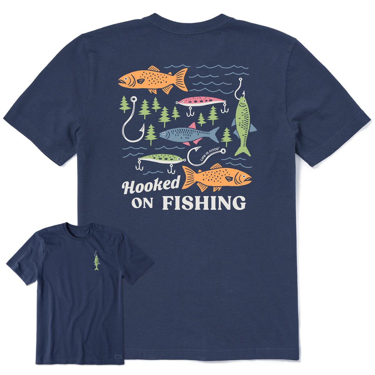 Men's Hooked on Fishing Short Sleeve Crusher-LITE Slim Fit Tee