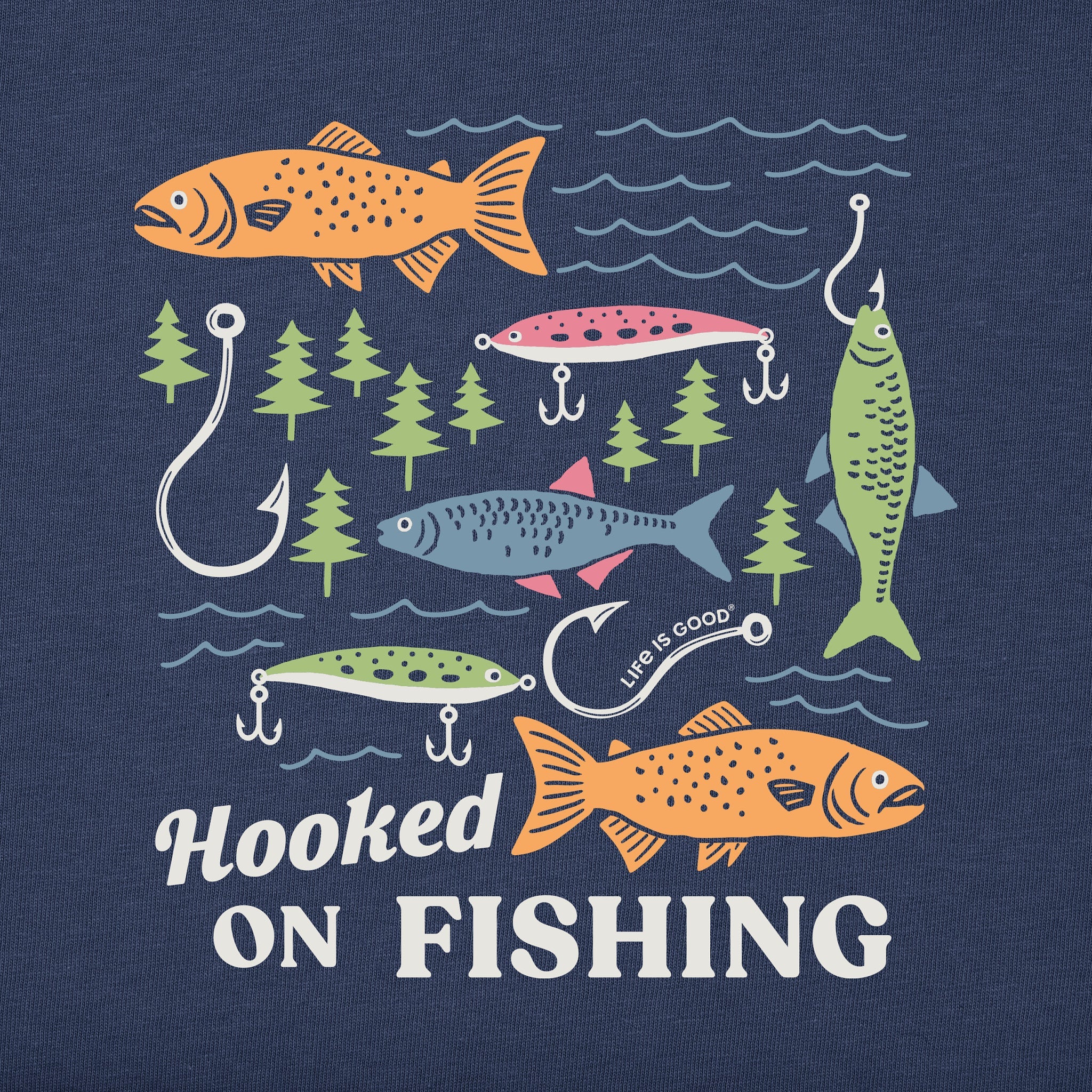 Men's Hooked on Fishing Short Sleeve Crusher-LITE Slim Fit Tee