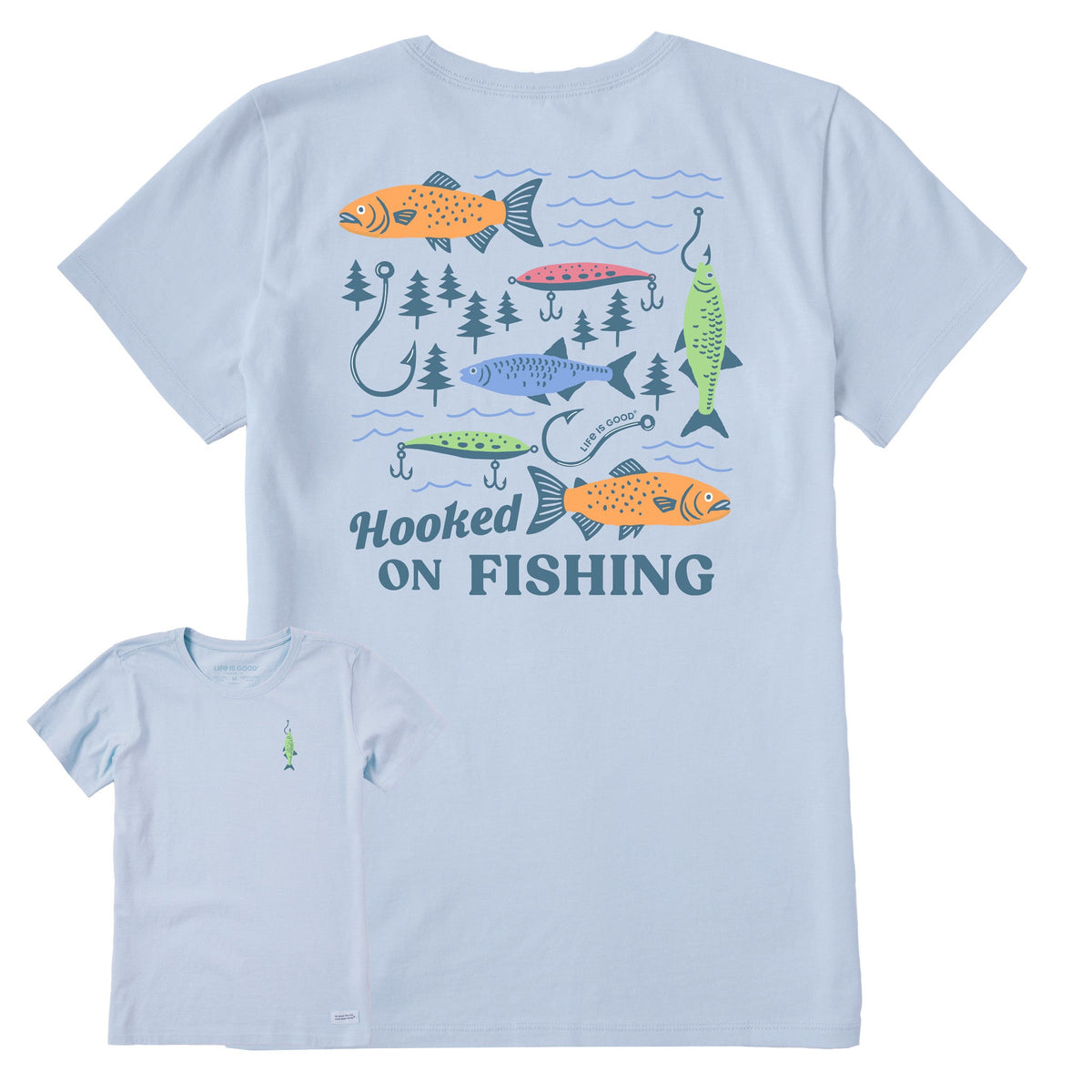 Women's Hooked on Fishing Short Sleeve Crusher Tee