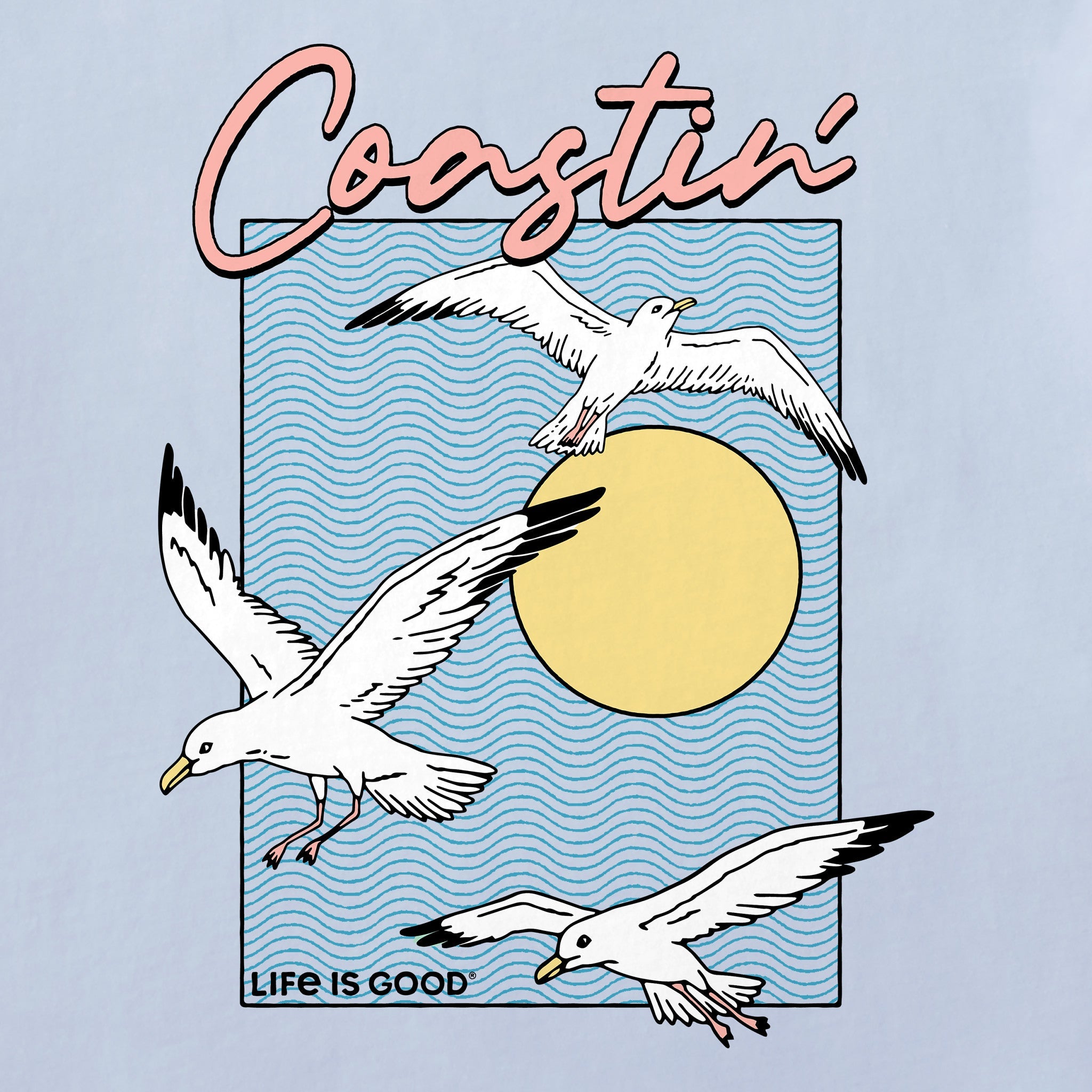 Women's Coastin Seagulls Short Sleeve Crusher Boxy Tee