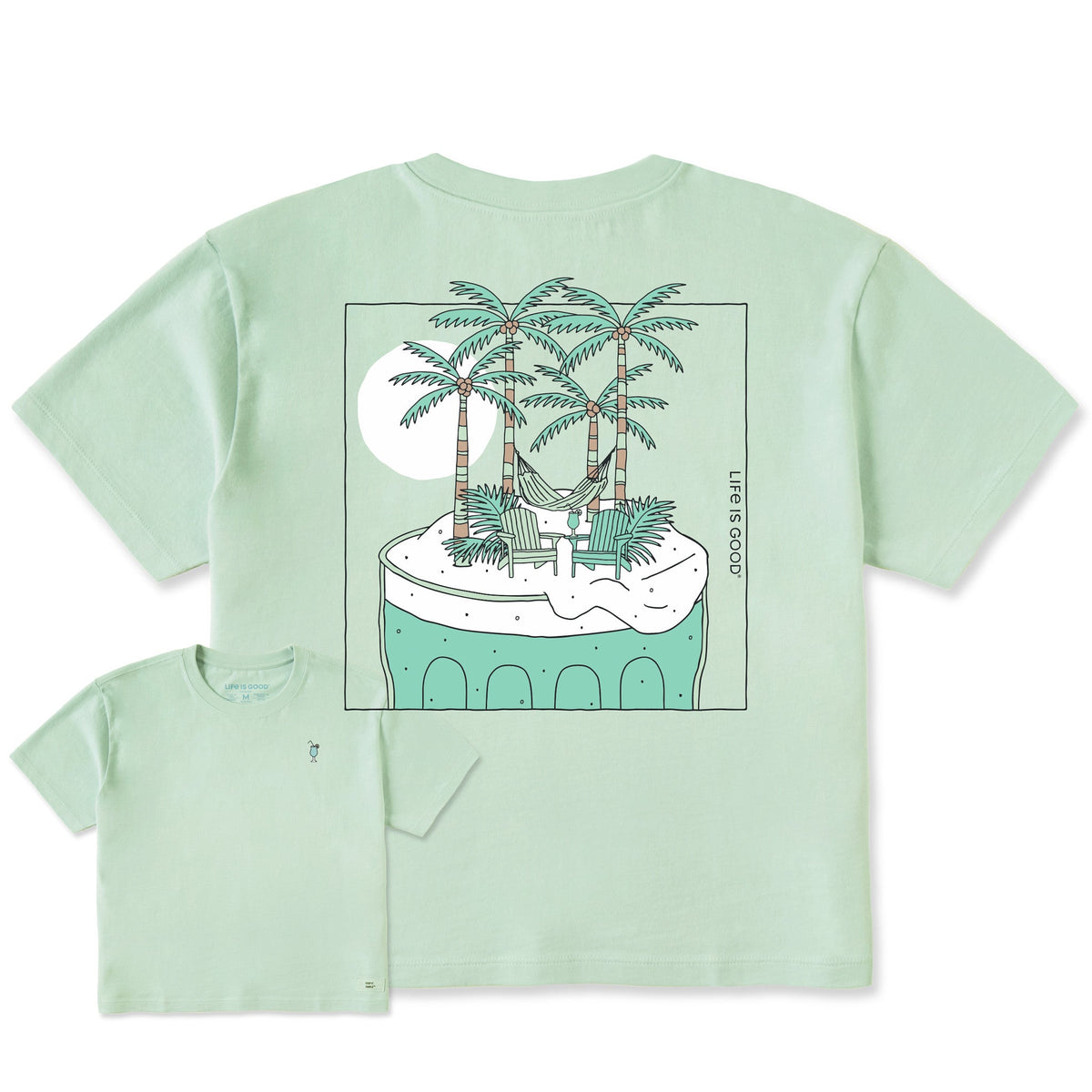 Women's Cocktail Beach Short Sleeve Crusher Boxy Tee