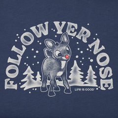 Rudolph Follow Yer Nose Short Sleeve Toddler Crusher Tee