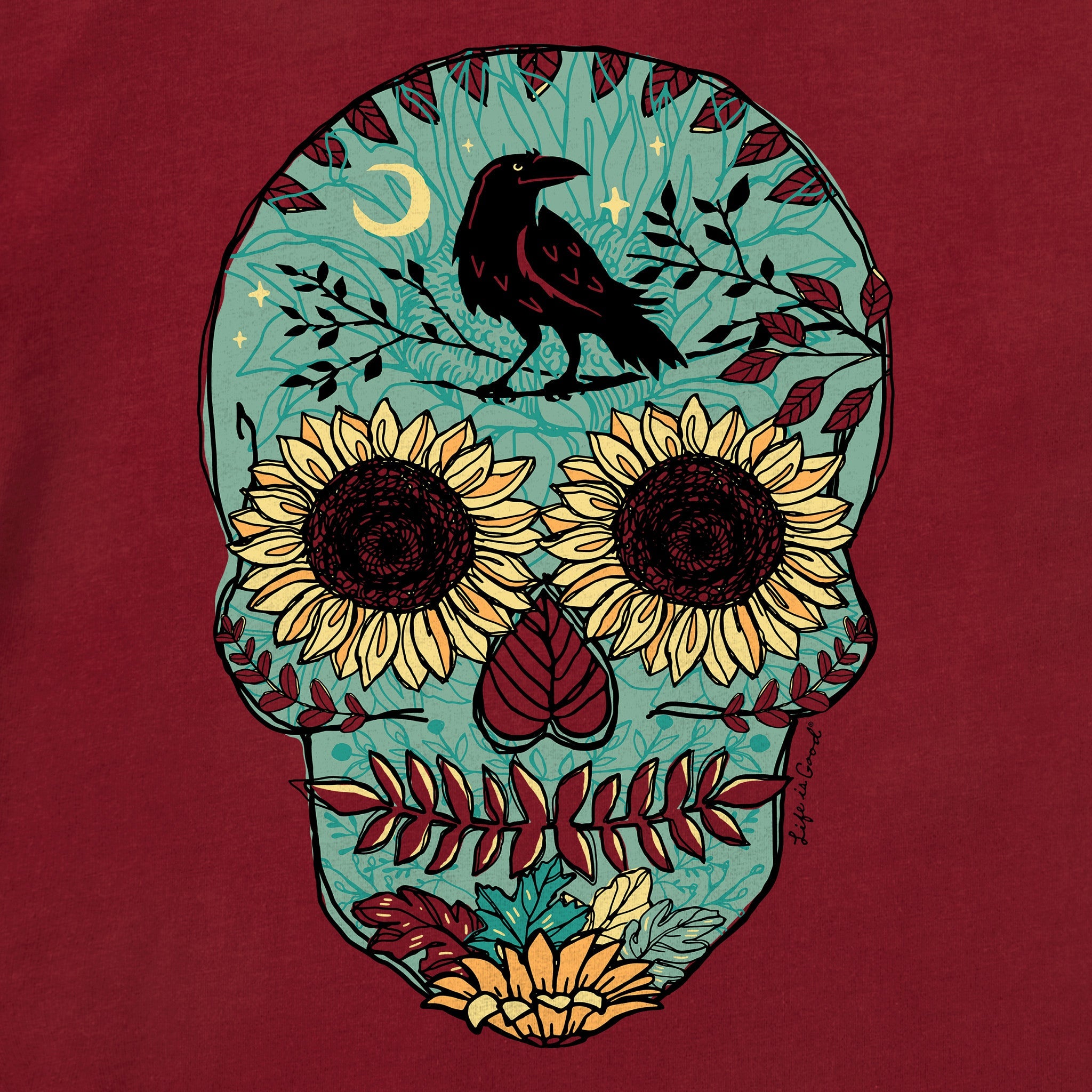 Men's Sunflower Skull Short Sleeve Crusher Tee