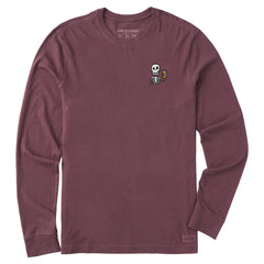Men's Skeleton w Beer Long Sleeve Crusher Tee