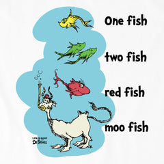 Kids One Fish Two Fish Red Fish Moo Fish Short Sleeve Crusher Tee