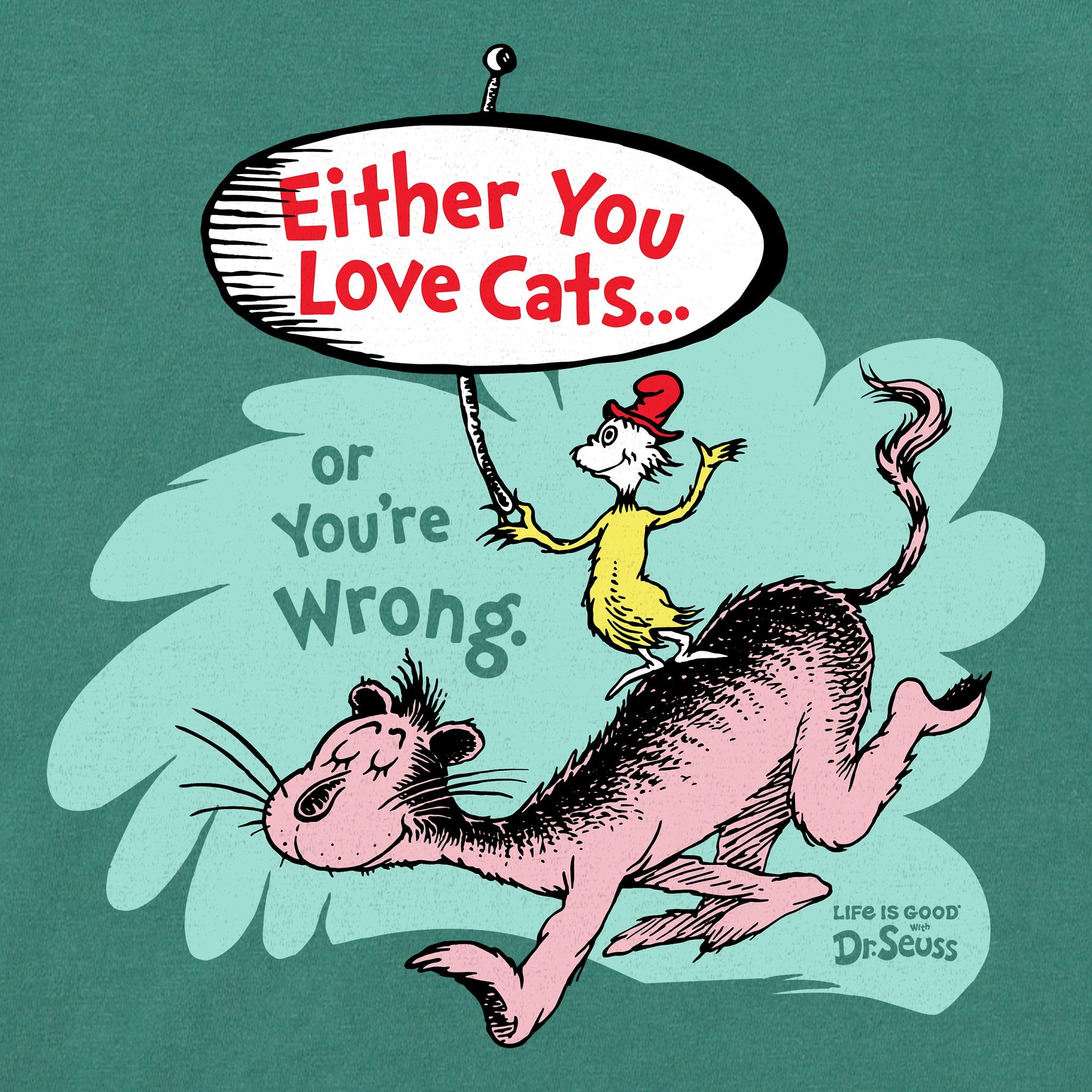 Women's Dr. Seuss Cat Love Short Sleeve Crusher Tee