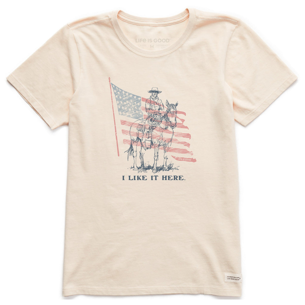 Women's I Like It Here Cowboy Short Sleeve Crusher Tee