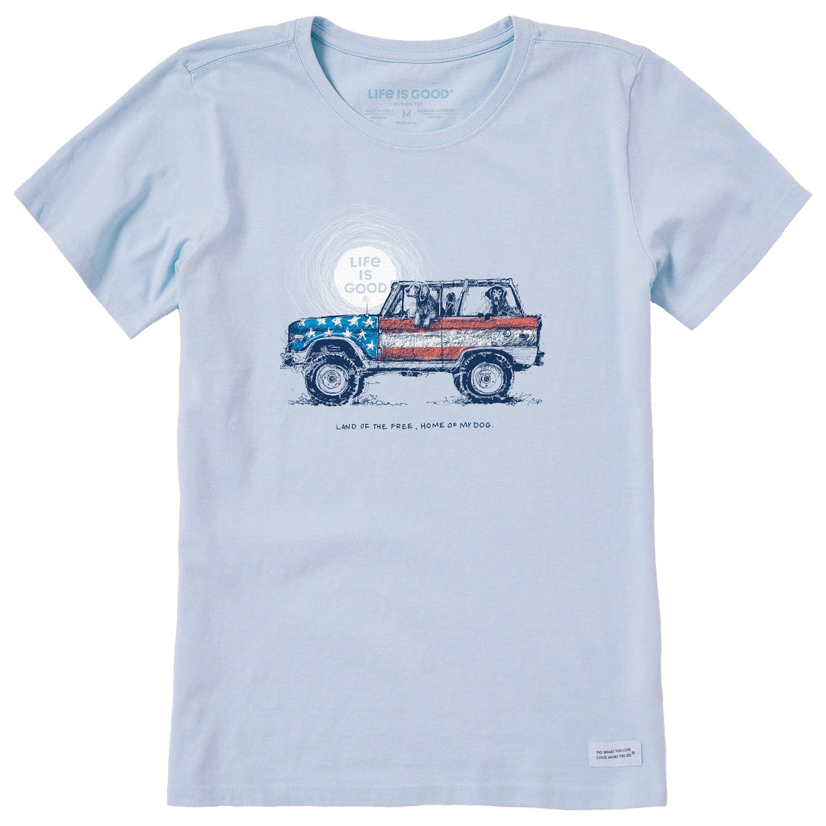 Women's Land of the Free, Home of My Dog Short Sleeve Crusher Tee