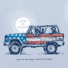Women's Land of the Free, Home of My Dog Short Sleeve Crusher Tee