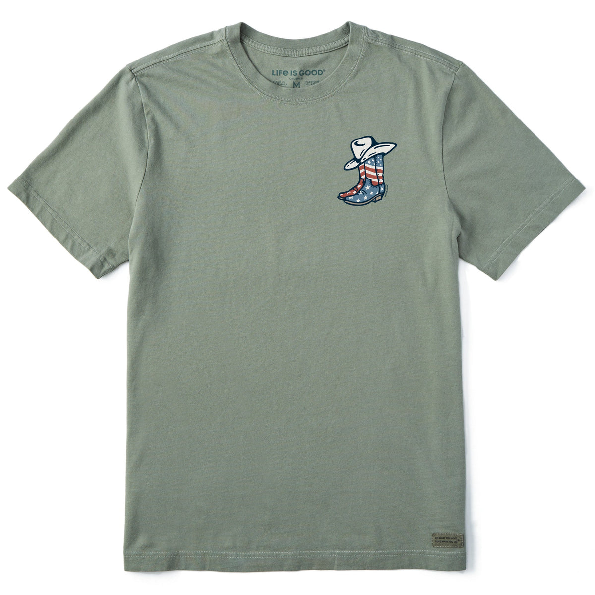 Men's USA Flag Cowboy Boots Short Sleeve Tee