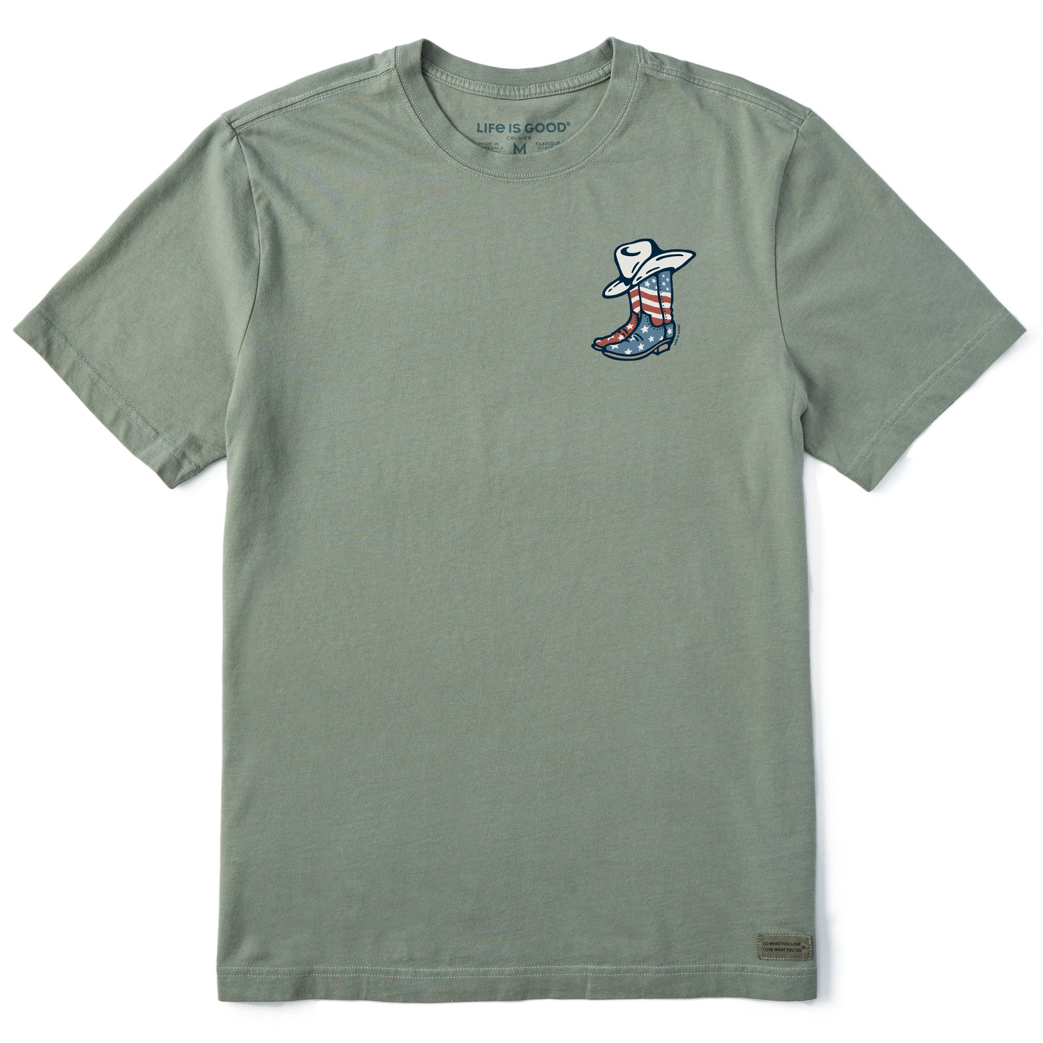Men's USA Flag Cowboy Boots Short Sleeve Tee