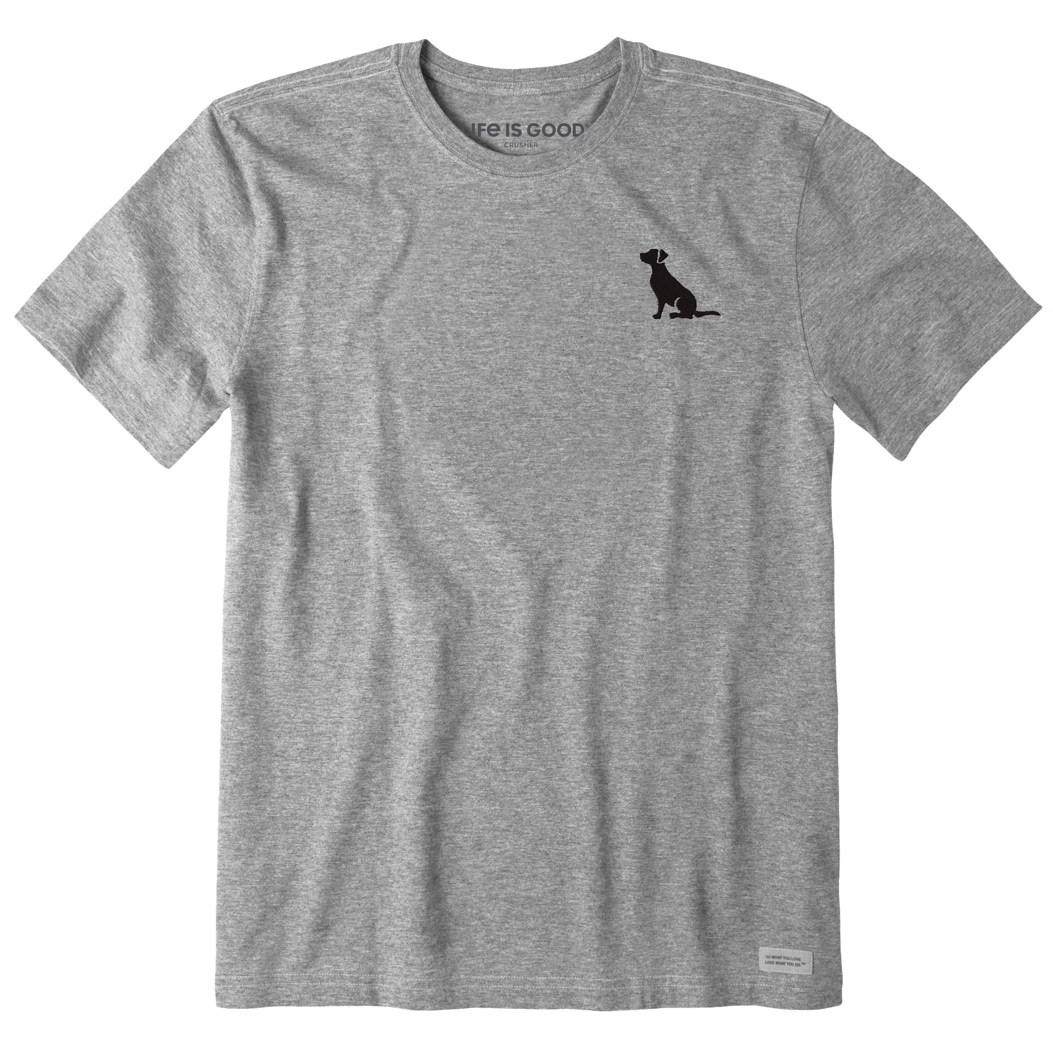 Men's Embroidered Sitting Dog Short Sleeve Crusher Tee