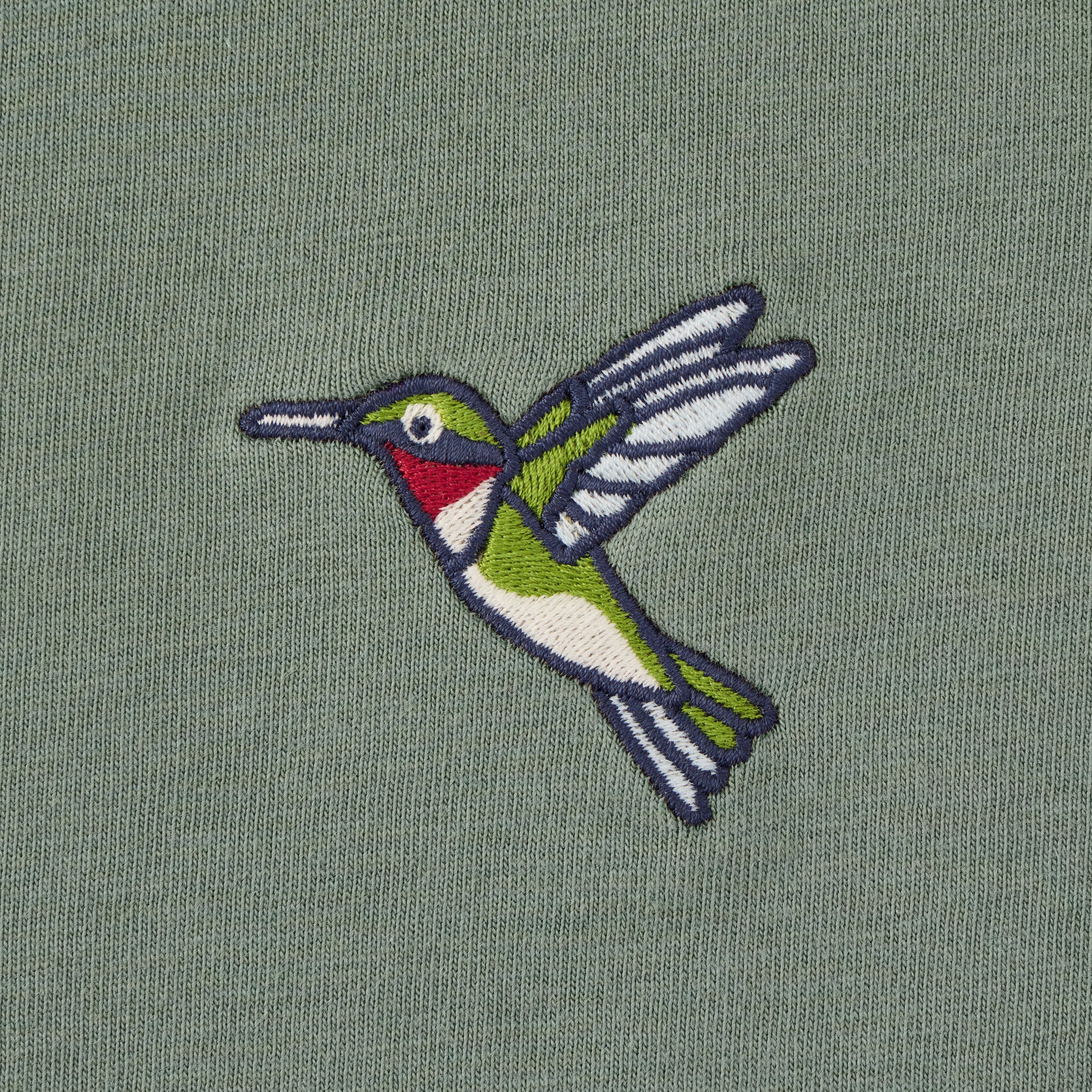 Women's Embroidered Hummingbird Short Sleeve Crusher Boxy Tee