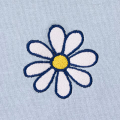 Women's Embroidered Daisy Short Sleeve Crusher Boxy Tee