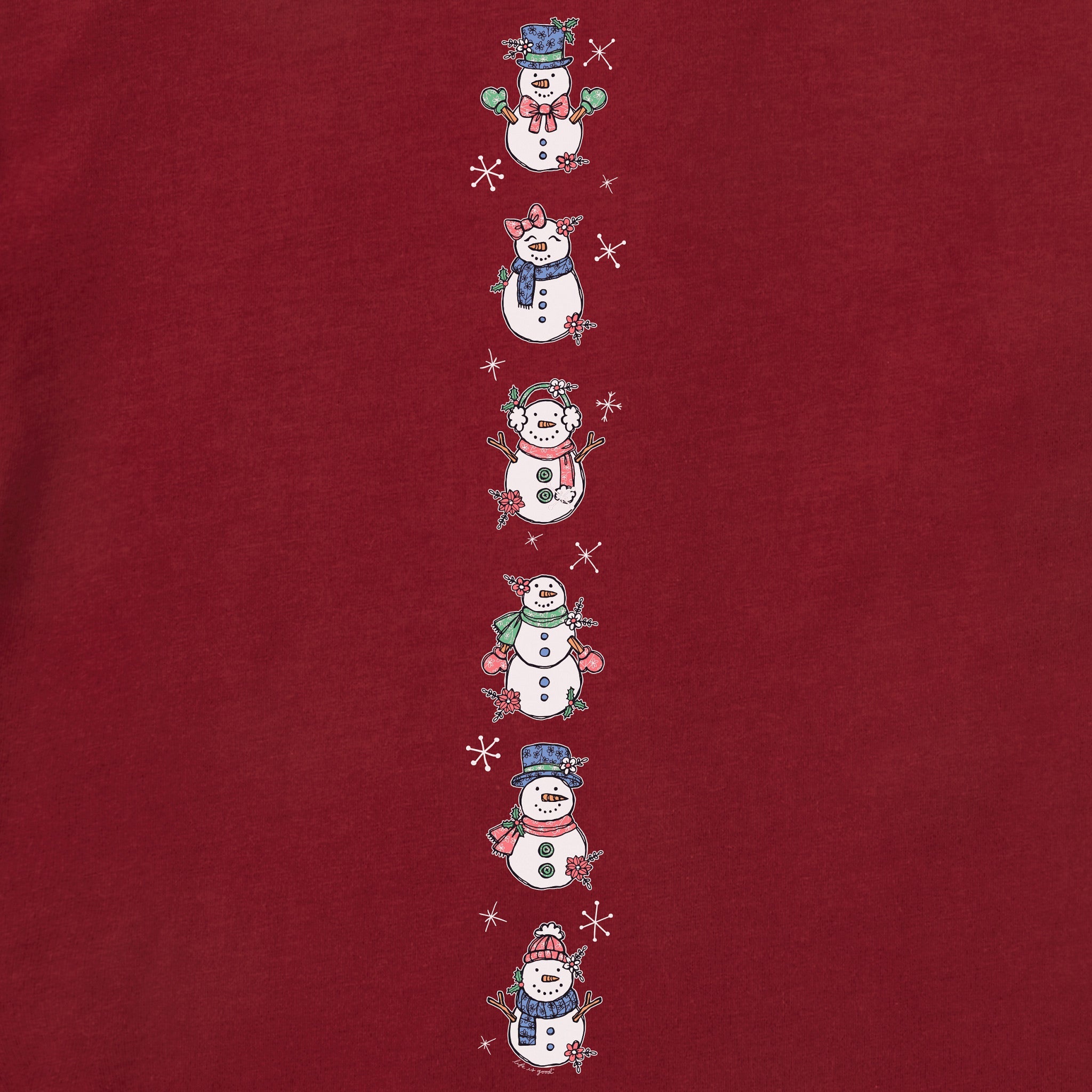 Kids Cute Snowmen Long Sleeve Crusher Tee