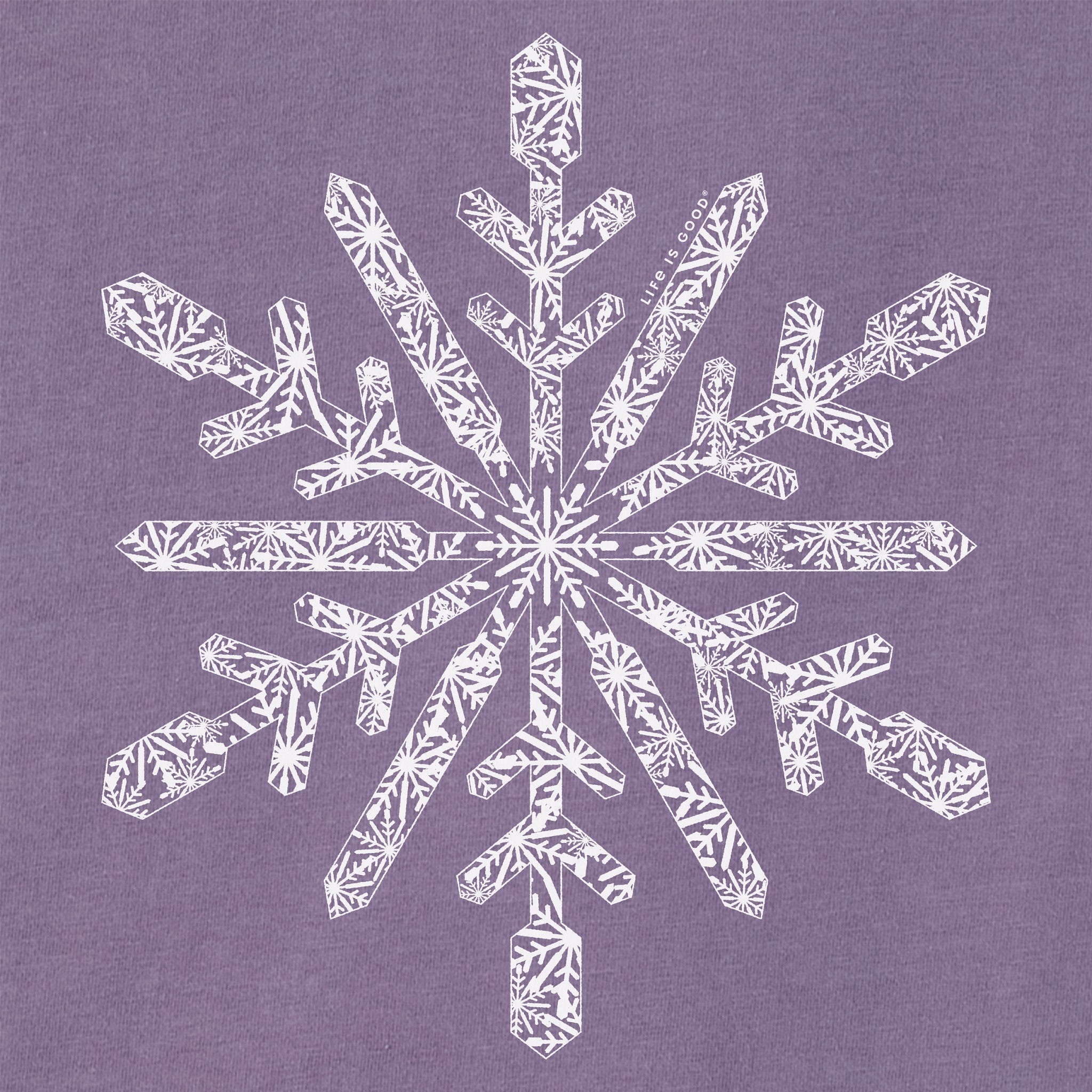 Women's Contrast Snowflake Long Sleeve Crusher Vee