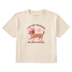 Women's Dachshund Friends Short Sleeve Crusher Boxy Tee