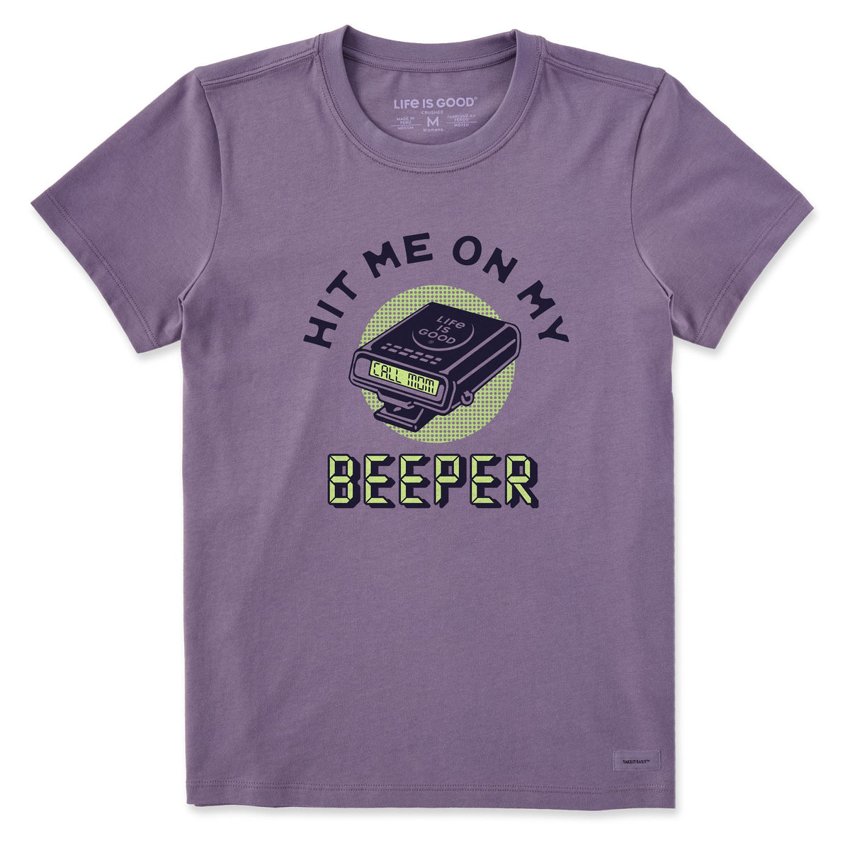 Women's Hit Me on My Beeper Short Sleeve Crusher Tee