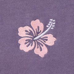 Women's Embroidered Hibiscus Short Sleeve Crusher Tee