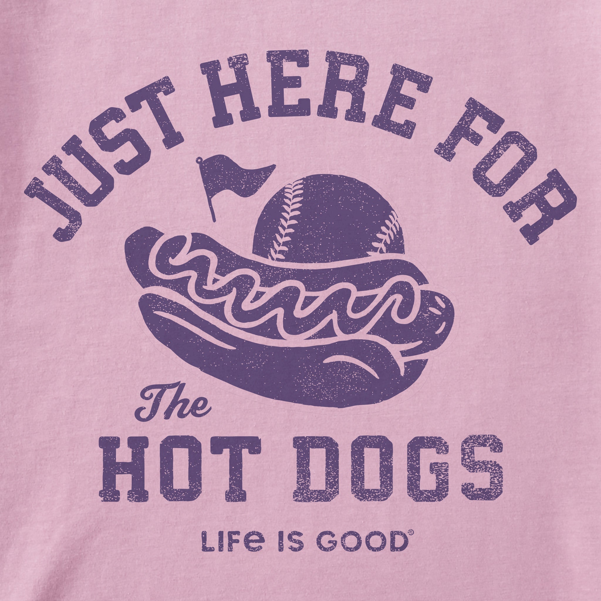 Women's Here for the Hot Dogs Baseball Short Sleeve Crusher Boxy Tee