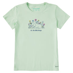 Women's It's the Little Things Butterfly Dog Short Sleeve Crusher Tee