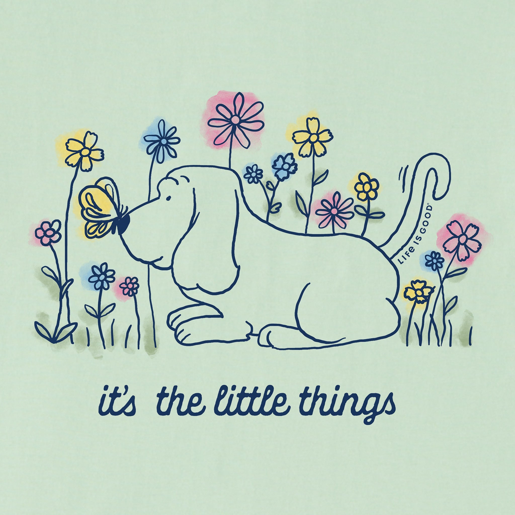 Women's It's the Little Things Butterfly Dog Short Sleeve Crusher Tee