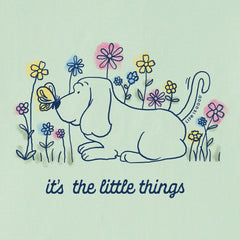 Women's It's the Little Things Butterfly Dog Short Sleeve Crusher Tee