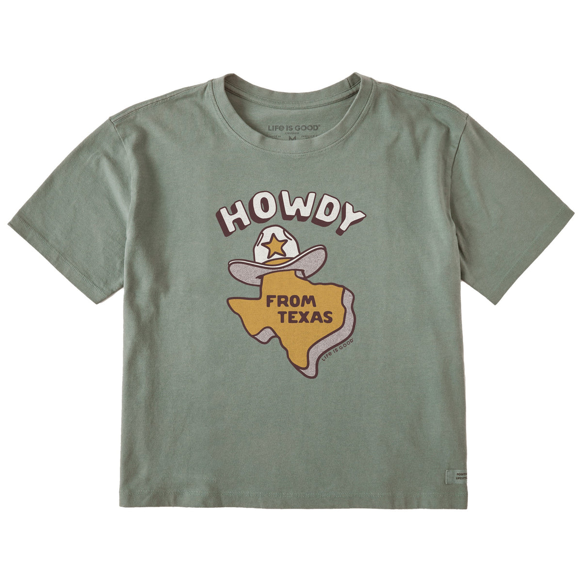 Women's Howdy From Texas Map Short Sleeve Crusher Boxy Tee