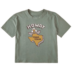 Women's Howdy From Texas Map Short Sleeve Crusher Boxy Tee