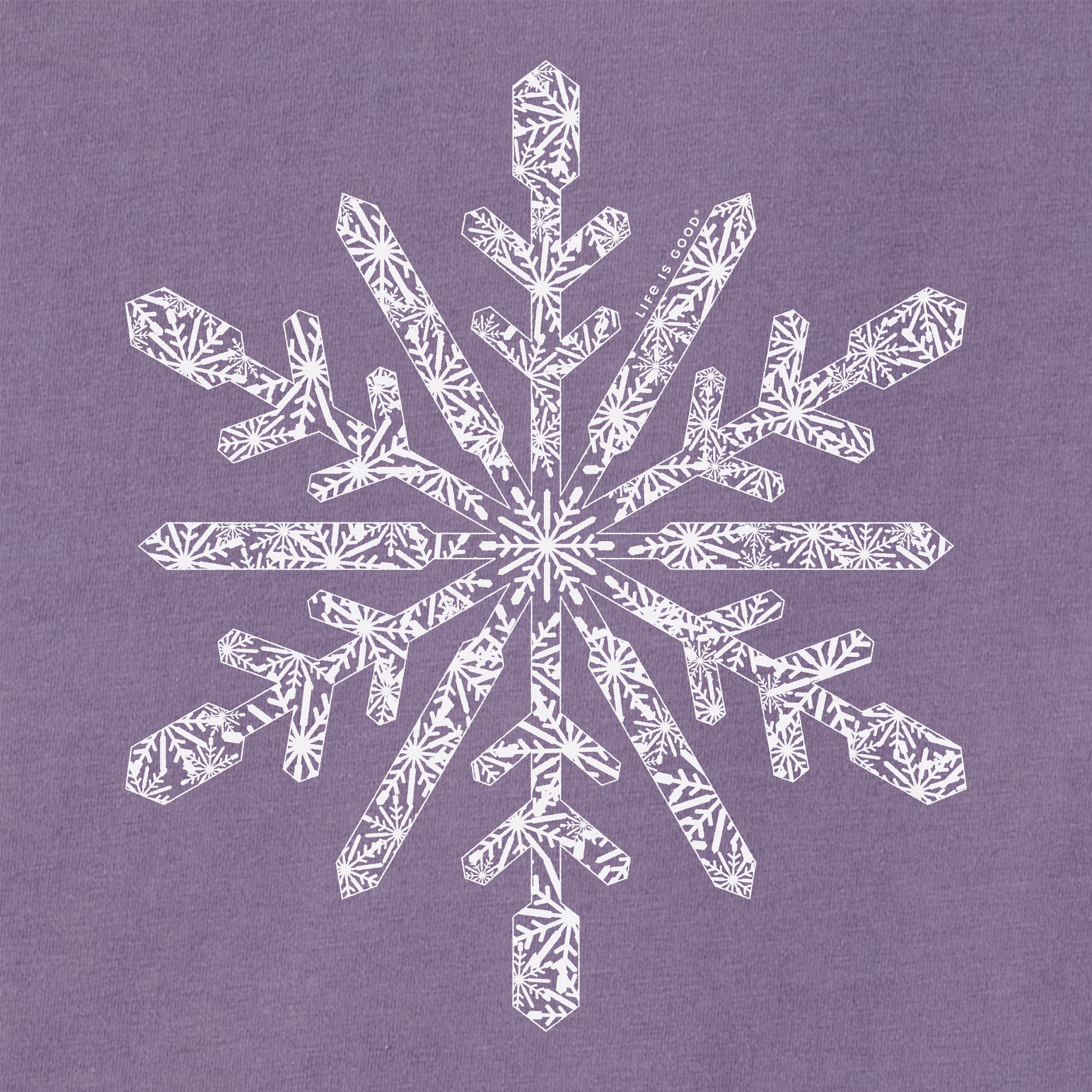 Women's Contrast Snowflake Long Sleeve Crusher Tee