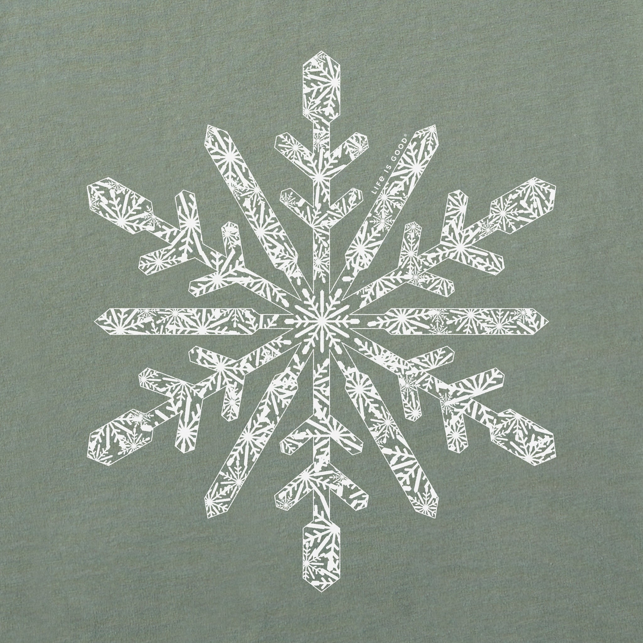 Women's Contrast Snowflake Long Sleeve Crusher Vee