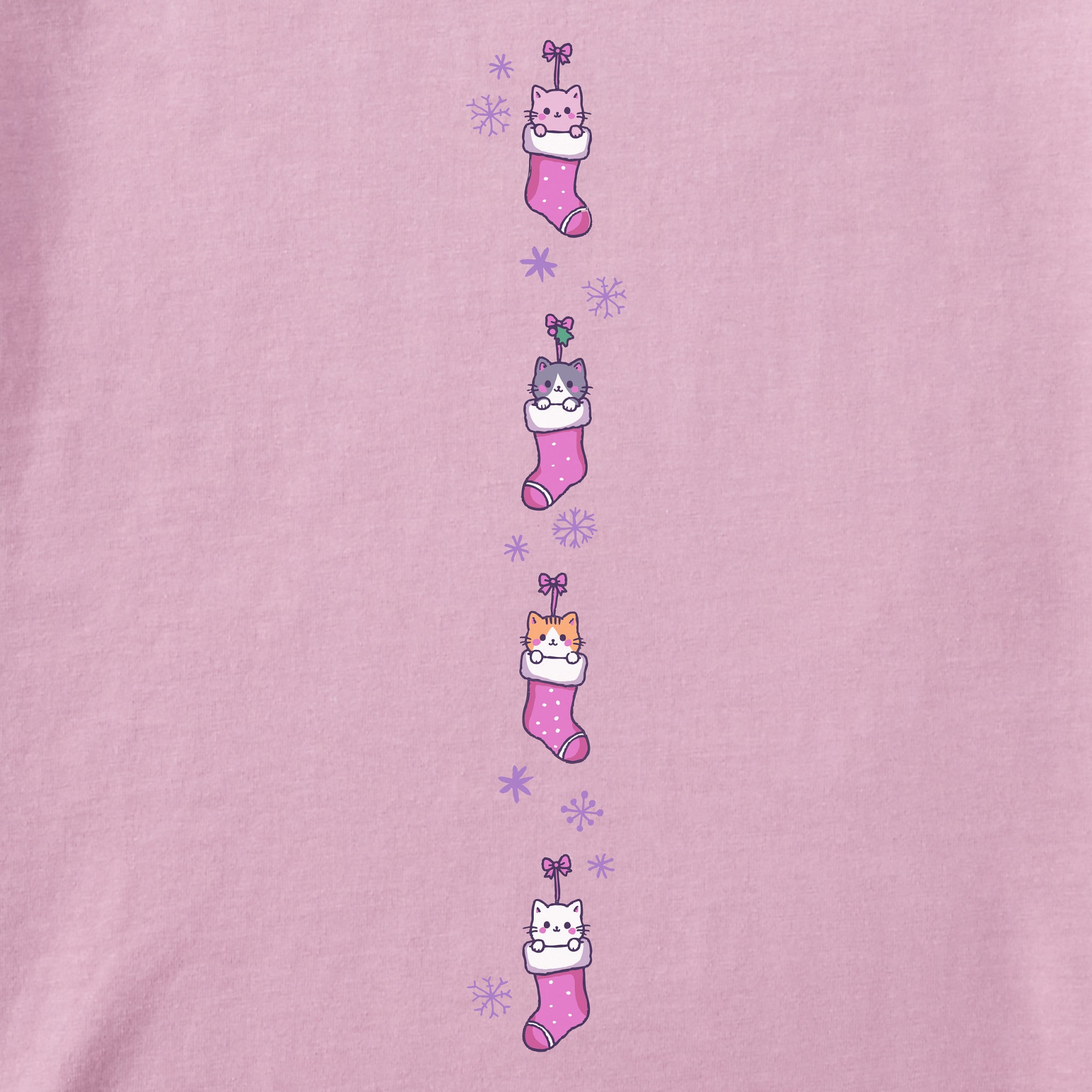 Kids Merry Catmas Stocking Long Sleeve Crusher Tee