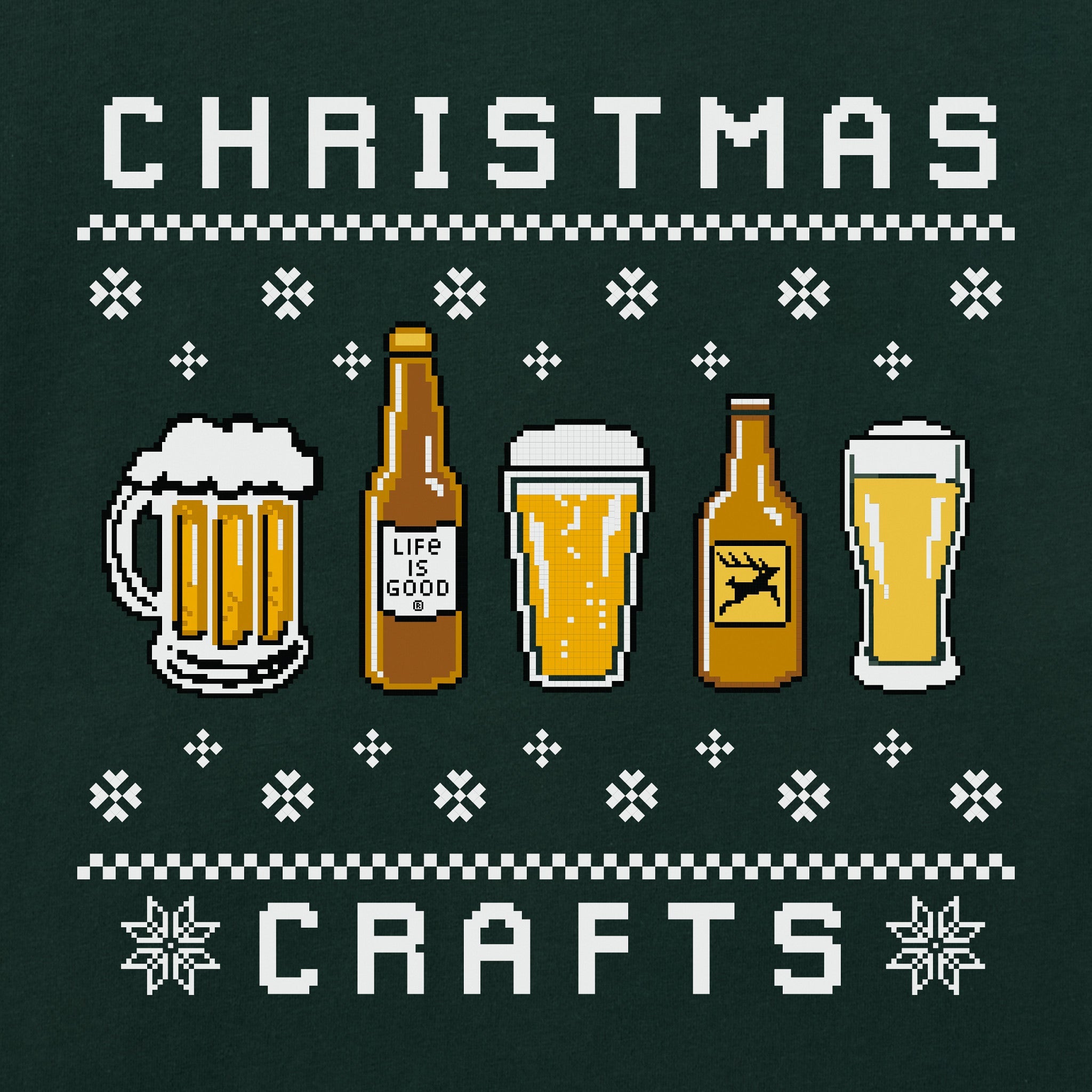 Men's Ugly Sweater Christmas Crafts Long Sleeve Crusher Tee