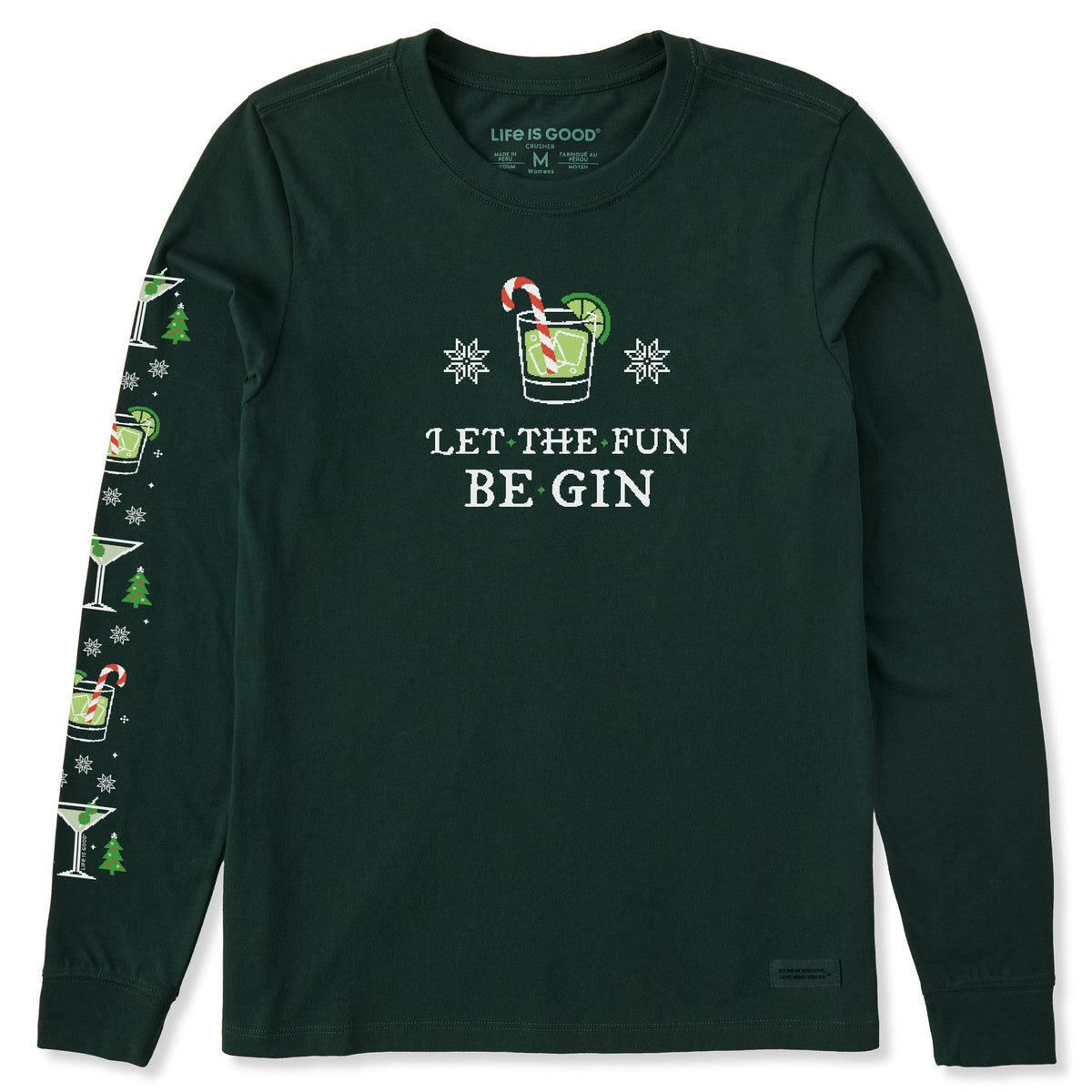 Women's Let the Holiday Fun Be Gin Long Sleeve Crusher Tee