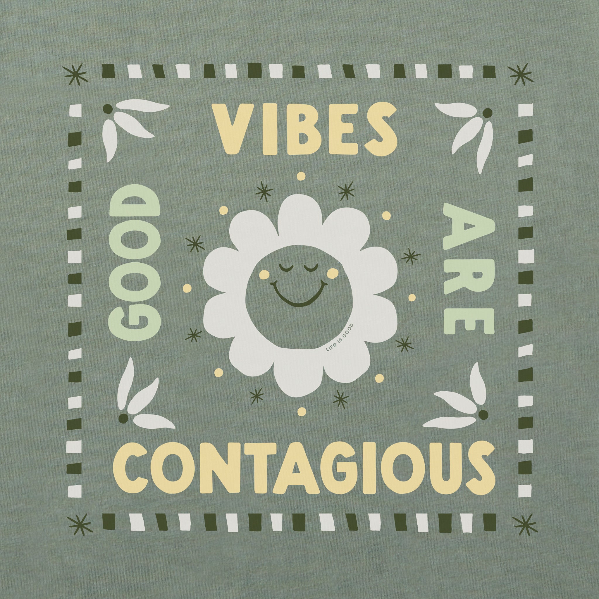 Women's Good Vibes are Contagious Sun Short Sleeve Crusher Tee