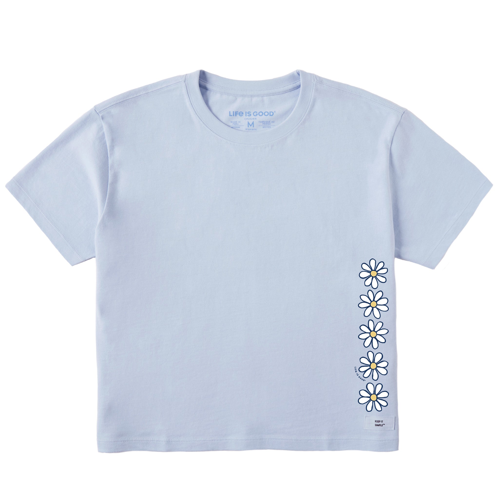 Women's Daisy Vertical Chain Short Sleeve Crusher Boxy Tee