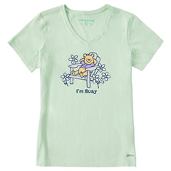 Women's I'm Busy Winnie Short Sleeve Crusher Vee