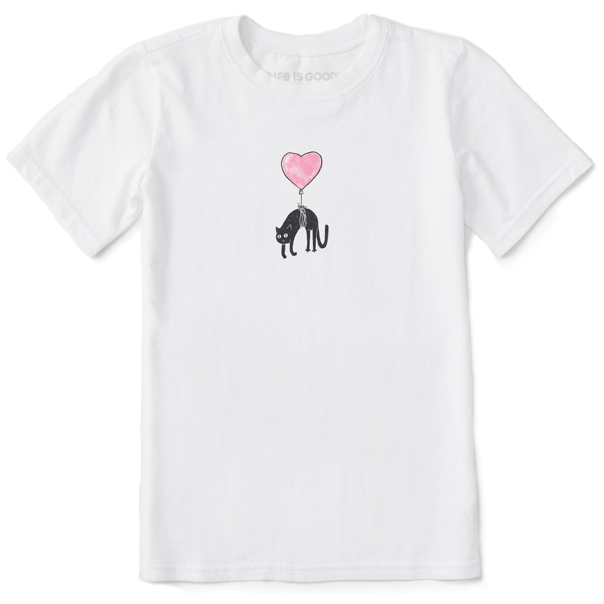 Kids Floating Kitty Balloon Short Sleeve Crusher Tee