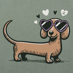 Women's Dachshund Love Short Sleeve Crusher Boxy Tee