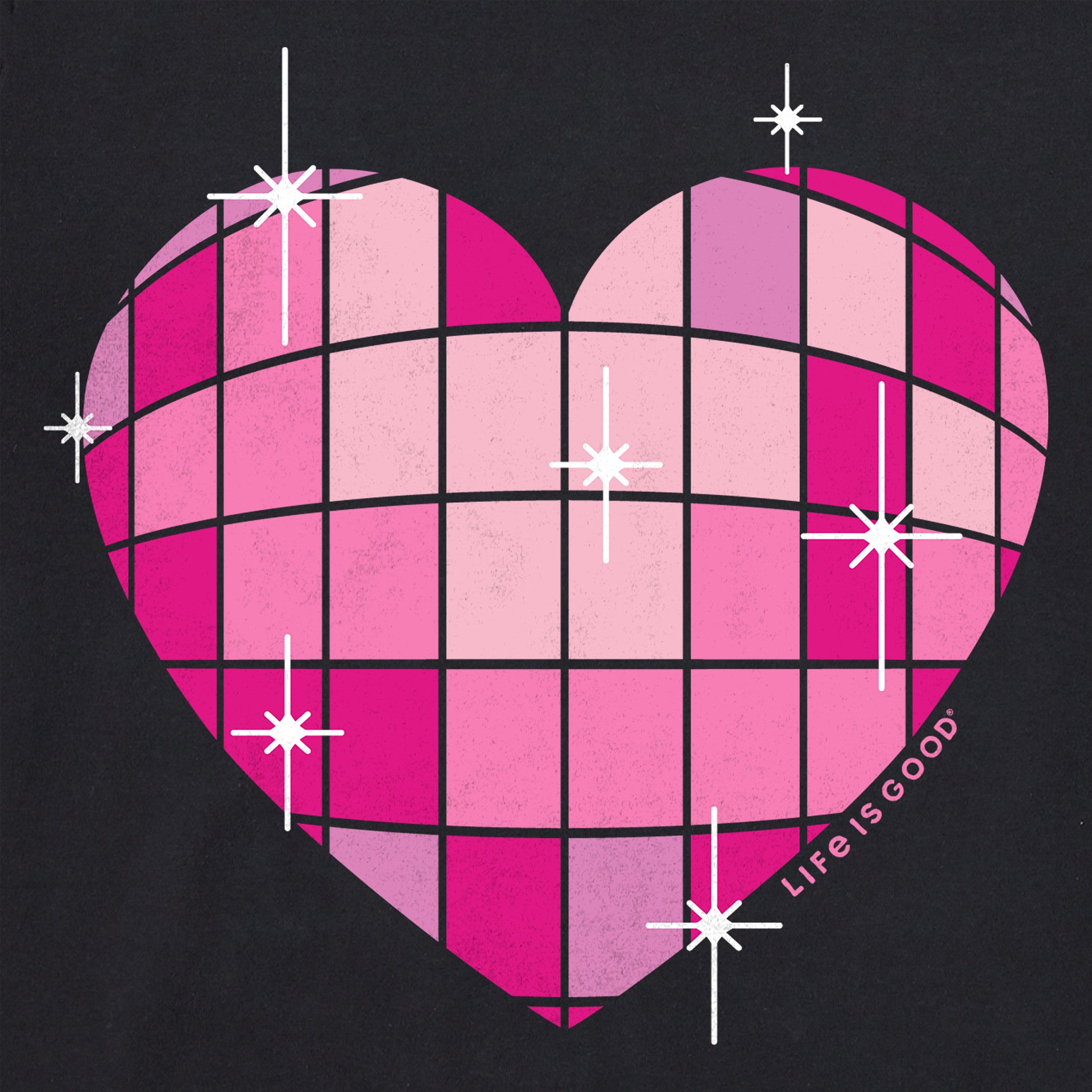 Women's Disco Heart Short Sleeve Crusher Boxy Tee