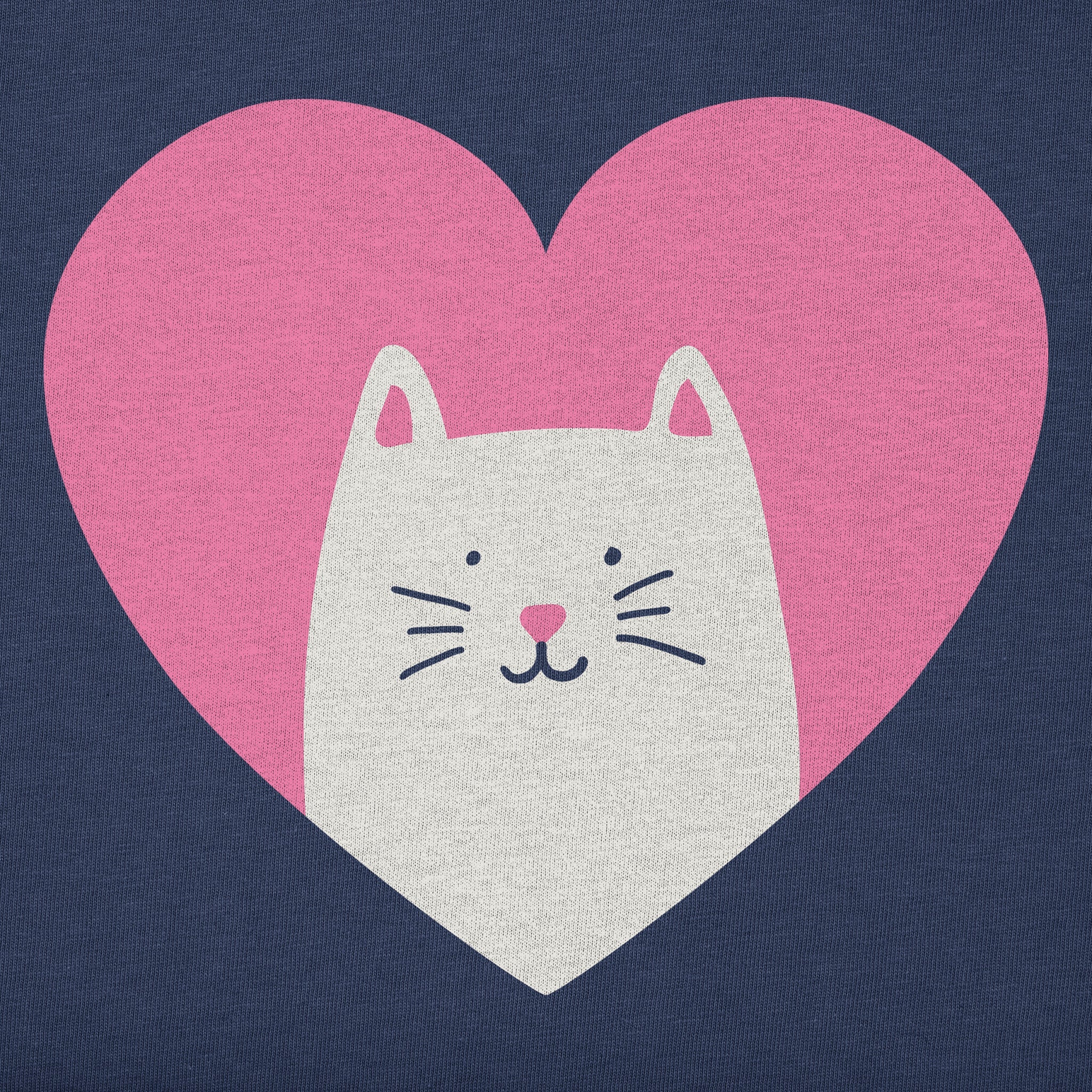 Women's Heart Cat Short Sleeve Crusher Boxy Tee