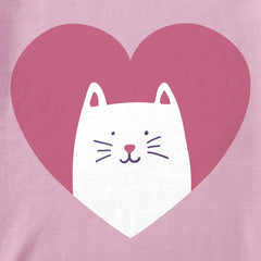 Women's Heart Cat Short Sleeve Crusher Vee