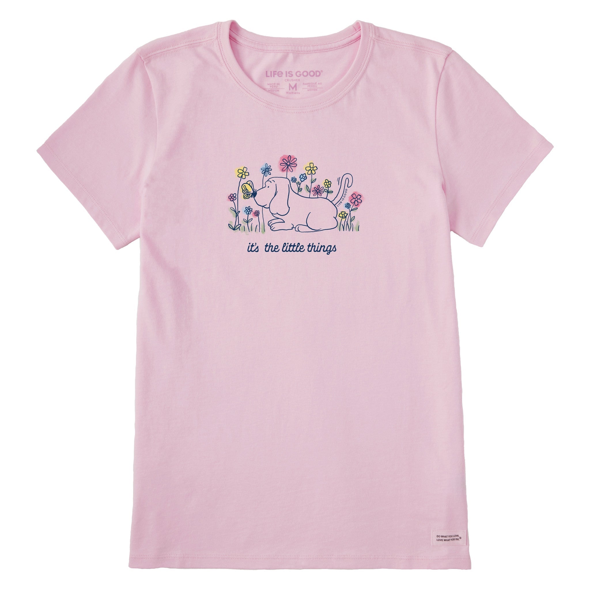 Women's It's the Little Things Butterfly Dog Short Sleeve Crusher Tee