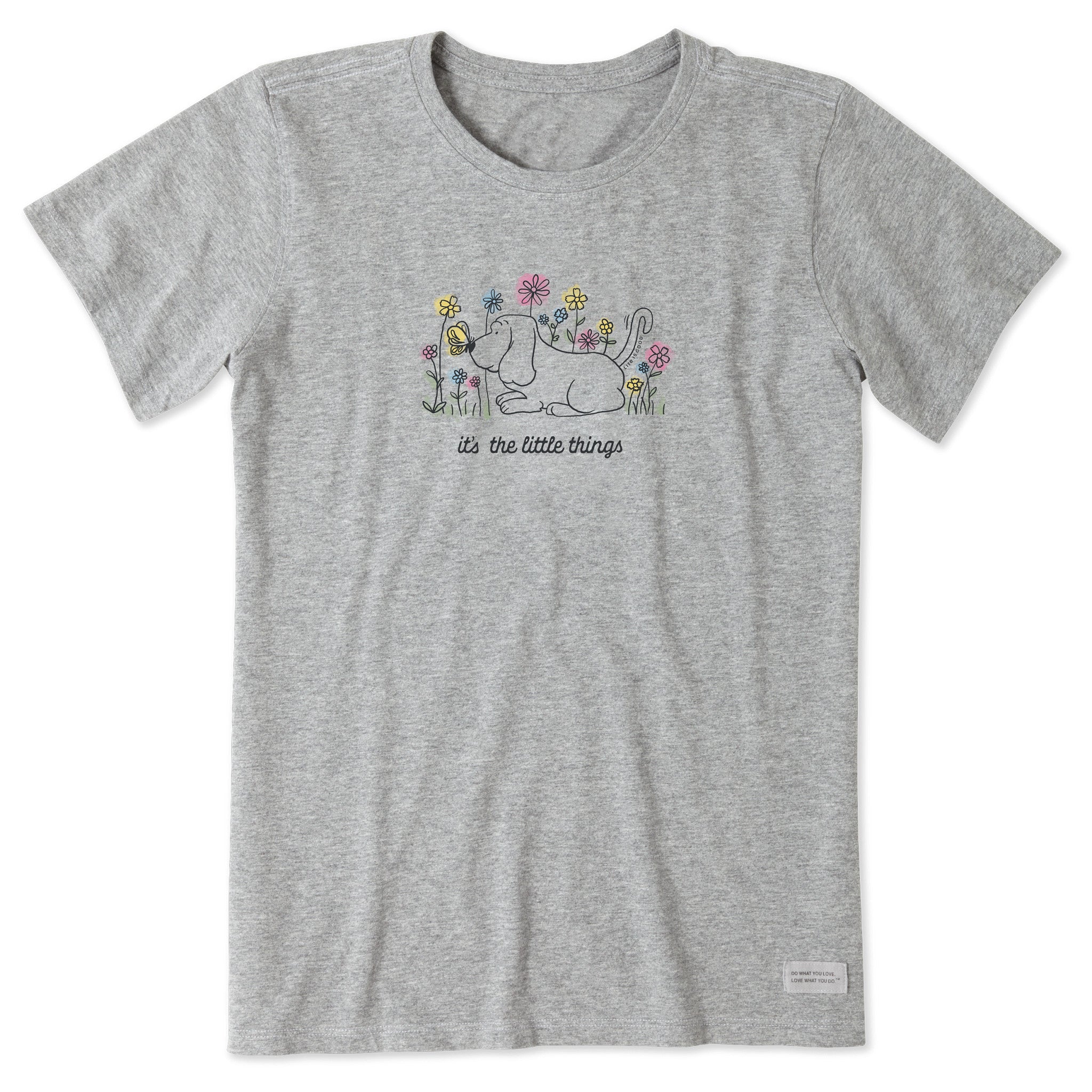 Women's It's the Little Things Butterfly Dog Short Sleeve Crusher Tee