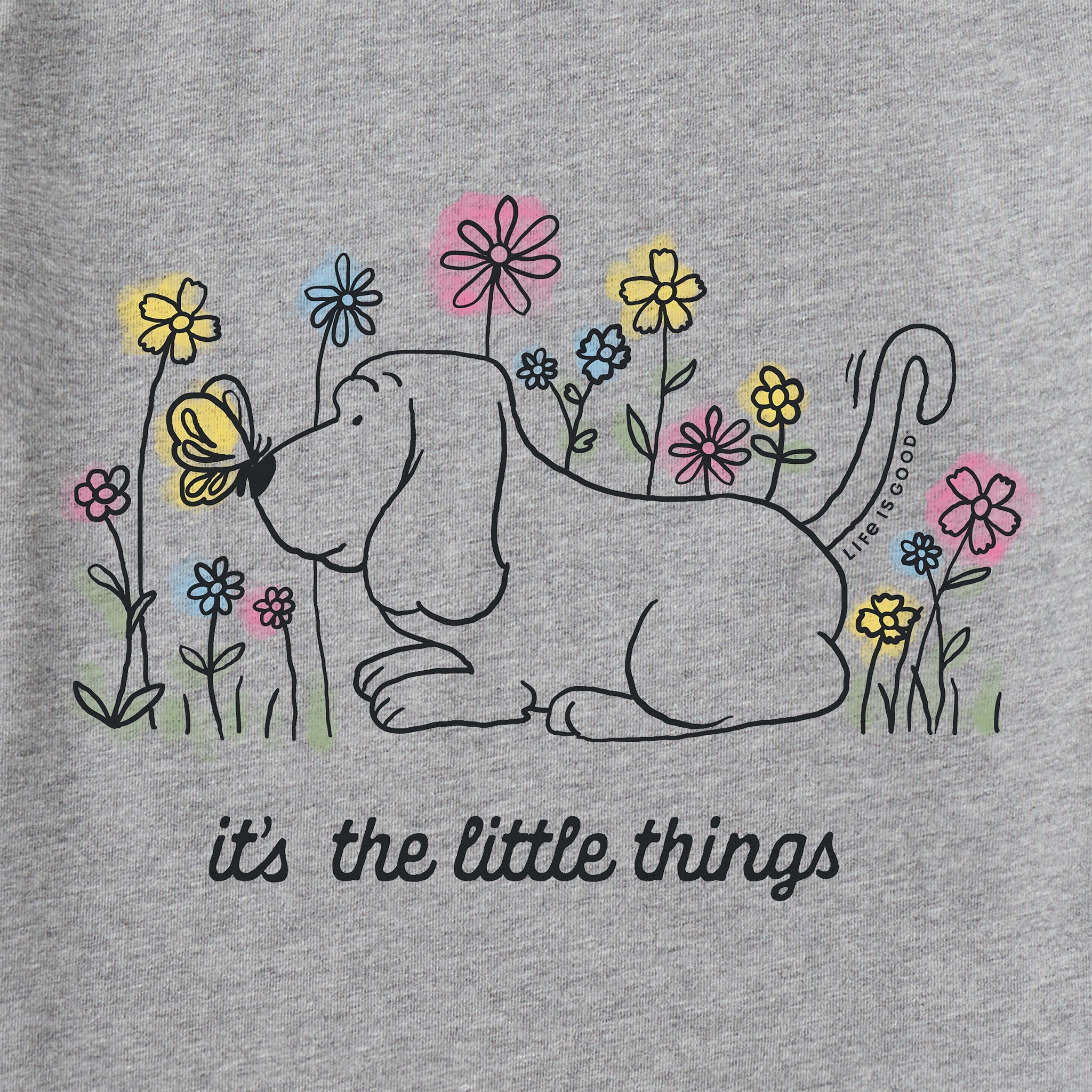 Women's It's the Little Things Butterfly Dog Short Sleeve Crusher Tee