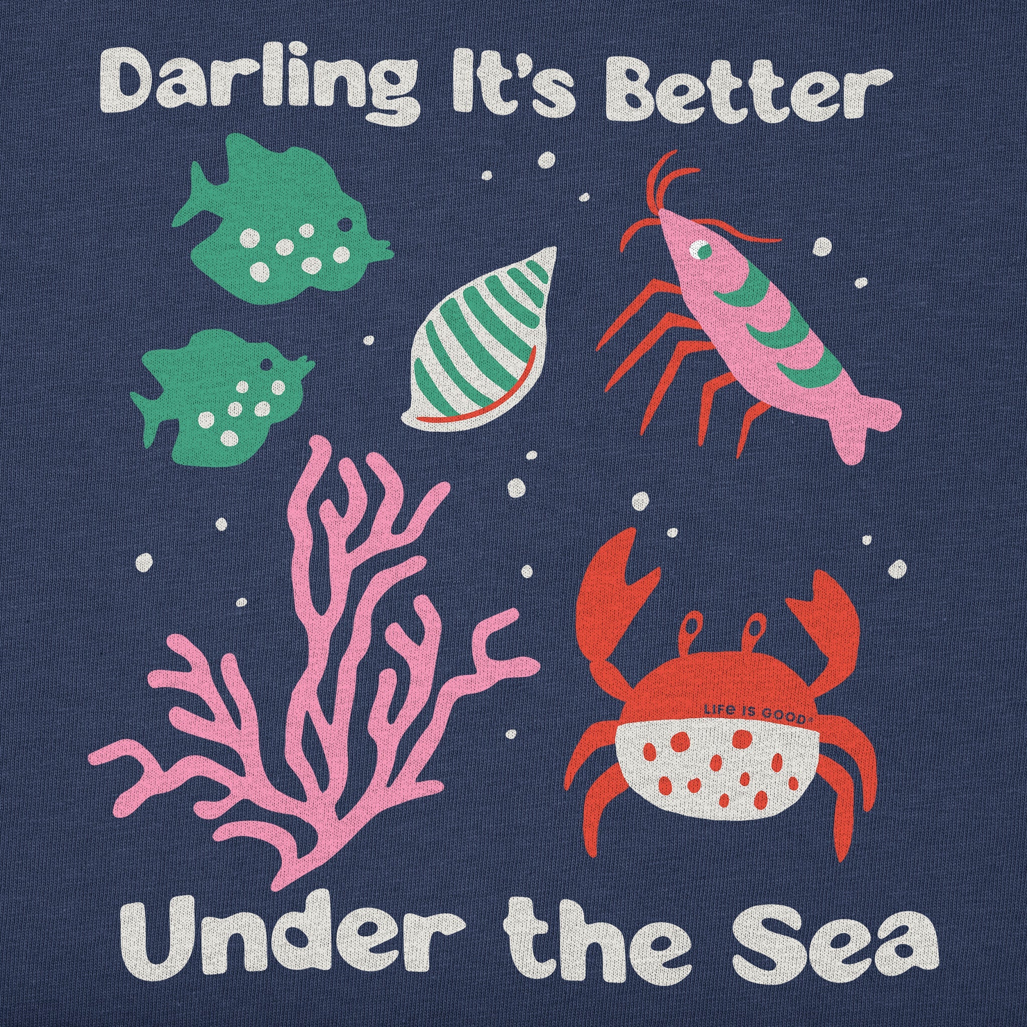 Women's Darling It's Better Under the Sea Short Sleeve Crusher Boxy Tee