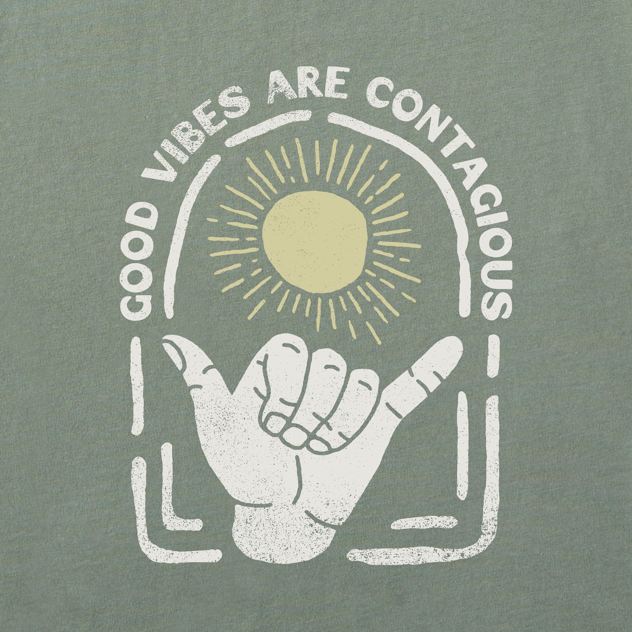 Women's Good Vibes are Contagious Hang Loose Short Sleeve Crusher Tee