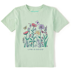 Kids Life is Good Butterfly Garden Short Sleeve Crusher Tee